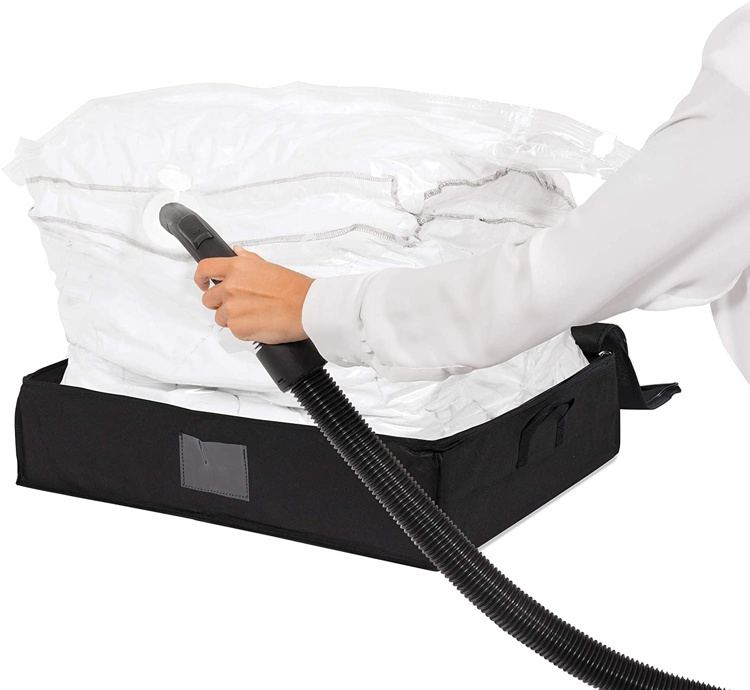 Låda med vakuumpåse, 145L, KAZITA UNDER BED, 65 x 50 x H 15,5 cm, Svart i gruppen Förvaring / Garderobsförvaring / Vakuumförvaring / Lådor med vakuumpåsar hos SmartaSaker.se (41819)