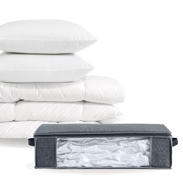 Låda med vakuumpåse, SMALL AIR STORE UNDER BED, 60 x 45 x H 15 cm, Mörkgrå i gruppen Förvaring / Garderobsförvaring / Vakuumförvaring / Lådor med vakuumpåsar hos SmartaSaker.se (41822)