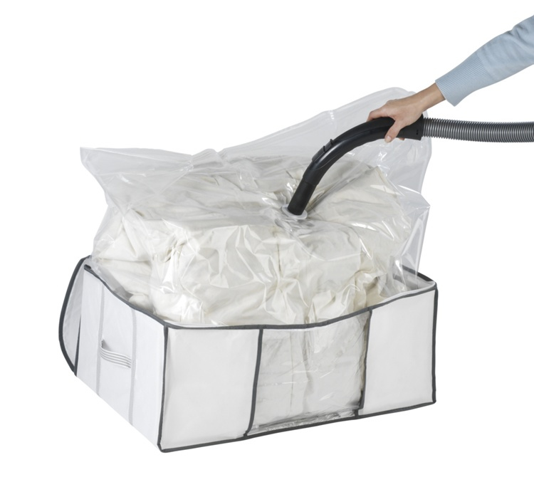 Låda med vakuumpåse, SOFT BOX , LARGE, 65 x 50 x H25 cm, Vit i gruppen Förvaring / Garderobsförvaring / Vakuumförvaring / Lådor med vakuumpåsar hos SmartaSaker.se (41823)