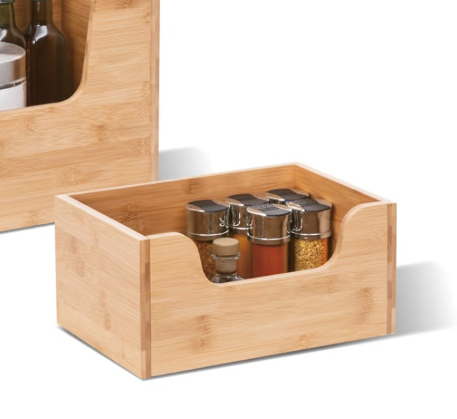 Låda med öppen front, Stapelbar, STACK SMALL BAMBOO BASKET, 31,5 x 21,5 x H 15 cm, Natur i gruppen Förvaring / Köksförvaring / Organisera köksskåp hos SmartaSaker.se (41831)