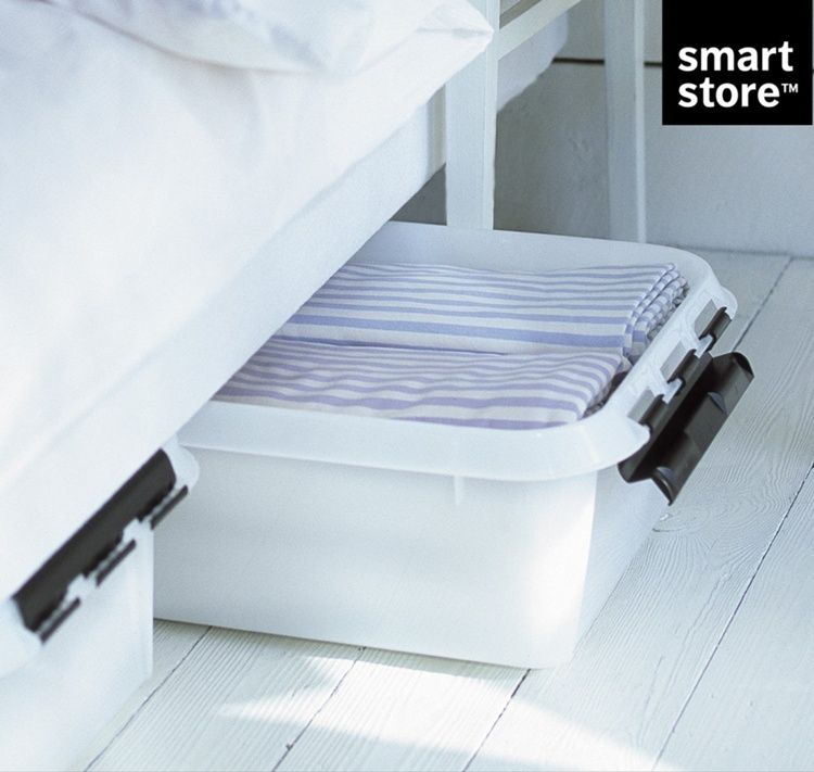 Låda Under Sängen med Hjul, SMARTSTORE 30L, CLASSIC, 72 x 40 x H19 cm, Transparent / Svart i gruppen Förvaring / Sovrumsförvaring / Under sängen-förvaring hos SmartaSaker.se (41837)