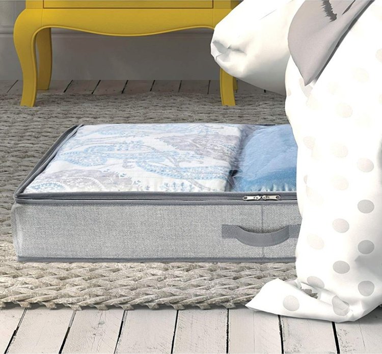 Låda under sängen, hård kant, ALDO UNDER BED, 91 x 53 x H 13 cm, Grå i gruppen Förvaring / Sovrumsförvaring / Under sängen-förvaring hos SmartaSaker.se (41841)