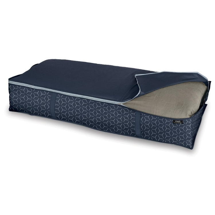 Låda under sängen, mjuk, METRIK BLUE, 95 x 45 x H 18 cm, Blå i gruppen Förvaring / Sovrumsförvaring / Under sängen-förvaring hos SmartaSaker.se (41848)