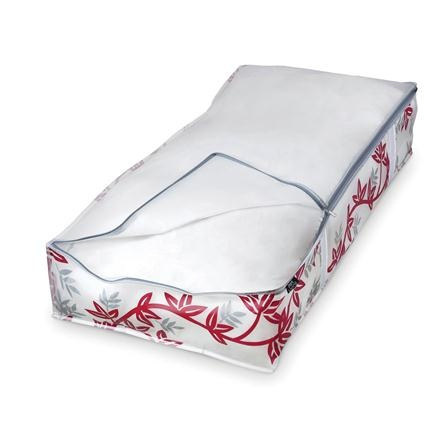 Låda under sängen, mjuk, RED LEAF, 95 x 45 x H18 cm, Vit / Röd i gruppen Förvaring / Sovrumsförvaring / Under sängen-förvaring hos SmartaSaker.se (41853)