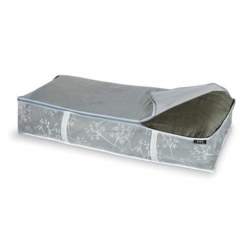 Låda under sängen, mjuk, WHITE LEAF, 95 x 45 x H18 cm, Vit i gruppen Förvaring / Sovrumsförvaring / Under sängen-förvaring hos SmartaSaker.se (41856)
