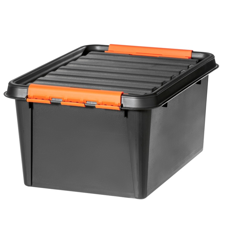 Låda, Extra Tålig, SMARTSTORE 31L PRO, 50 x 39 x 26 cm, Svart / Orange i gruppen Förvaring / Köksförvaring / Förvaringslådor och burkar / SmartStore hos SmartaSaker.se (41864)