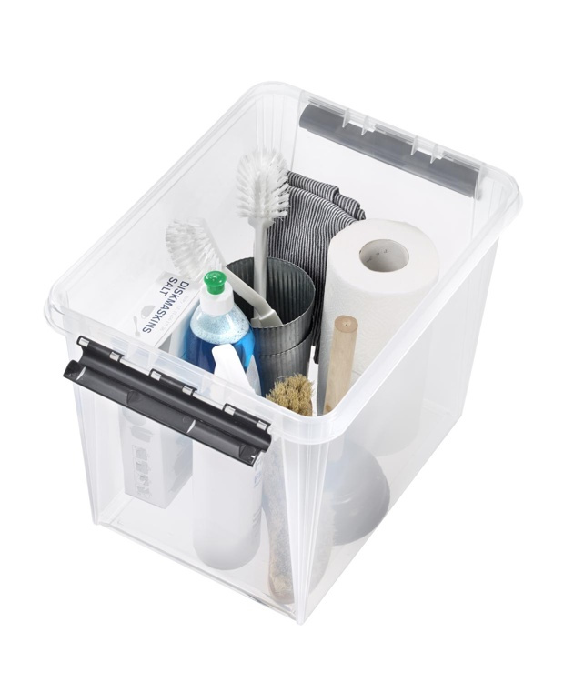 Låda, Hög, SMARTSTORE 25L, CLASSIC, 40 x 30 x H32 cm, Klar / Svart i gruppen Förvaring / Förvaringslådor / SmartStore förvaringslådor hos SmartaSaker.se (41866)