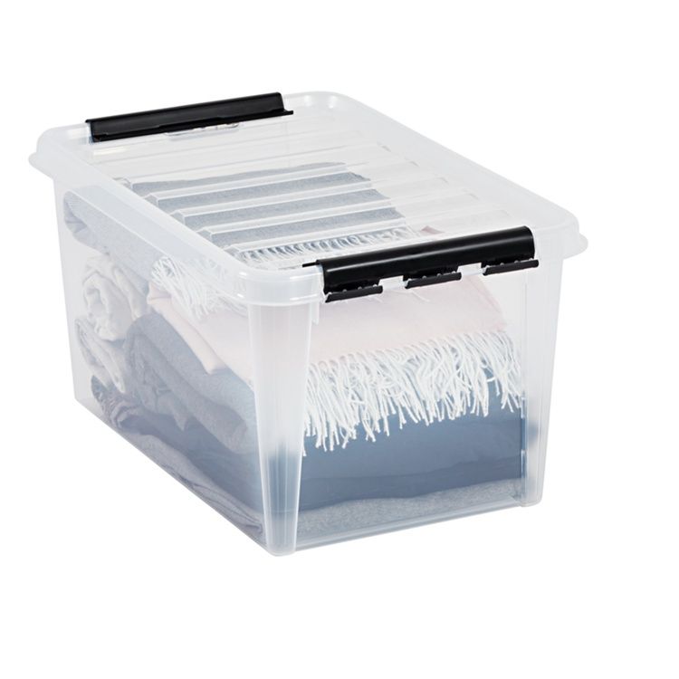 Låda, Stor, SMARTSTORE 46L, CLASSIC, 59 x 39 x H31 cm, Transparent / Svart i gruppen Förvaring / Förvaringslådor hos SmartaSaker.se (41879)