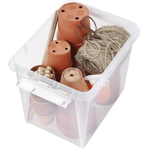 Låda, Stor, SMARTSTORE 52L HOME, Large, 50 x 39 x H41cm, Transparent / Vit i gruppen Förvaring / Förvaringslådor / SmartStore förvaringslådor hos SmartaSaker.se (41881)