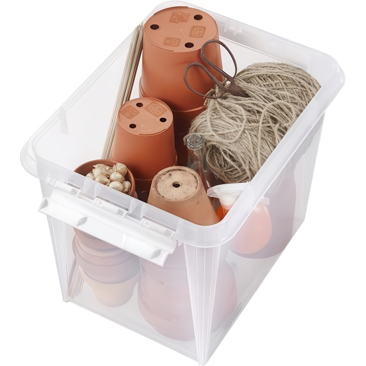 Låda, Stor, SMARTSTORE 52L HOME, Large, 50 x 39 x H41cm, Transparent / Vit i gruppen Förvaring / Förvaringslådor / SmartStore förvaringslådor hos SmartaSaker.se (41881)