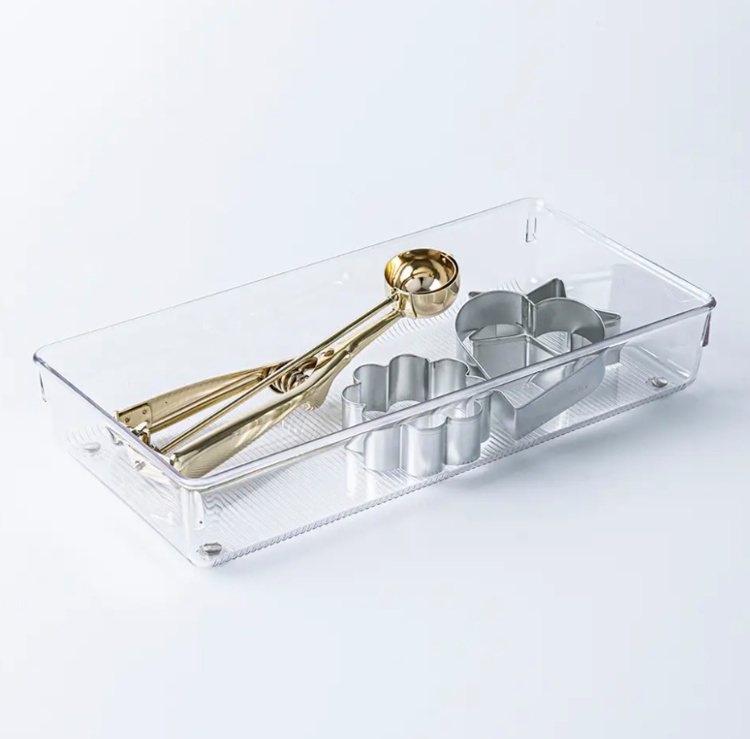 Lådinsats / förvaringsbricka, LINUS SHALLOW LARGE, 30,5 x 15,2 x H 5,1 cm, Transparent i gruppen Förvaring / Köksförvaring / Organisera köksskåp / Besticklådor hos SmartaSaker.se (41916)