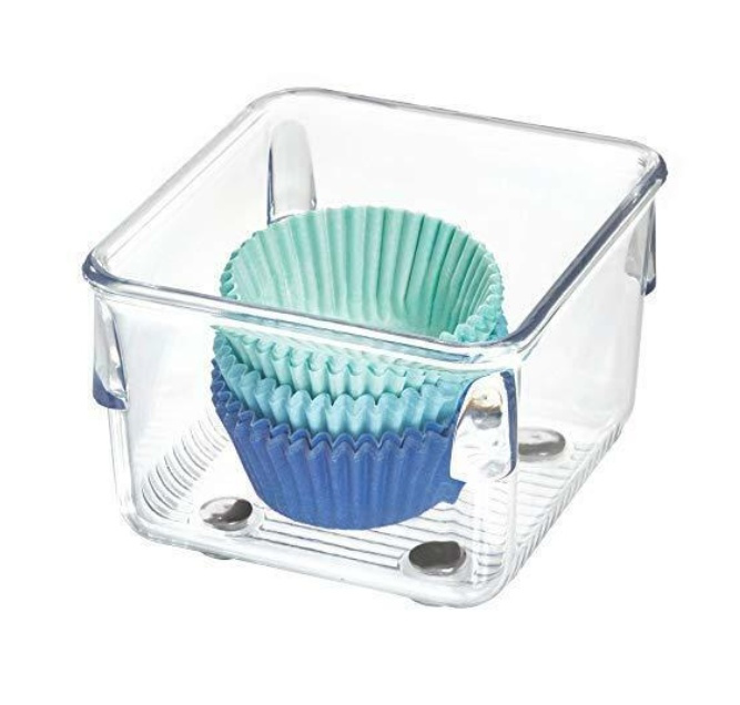 Lådinsats, Fyrkantig, Liten, LINUS SHALLOW SMALL, 8,1 x 8,1 x H 5,1 cm, Transparent i gruppen Förvaring / Köksförvaring / Organisera köksskåp / Besticklådor hos SmartaSaker.se (41927)