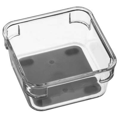 Lådinsats, Liten fyrkantig, TIDY SMART ORGANIZER, 9 x 9 x H 4,5 cm, Klar / Mörkgrå i gruppen Förvaring / Köksförvaring / Organisera köksskåp / Besticklådor hos SmartaSaker.se (41929)