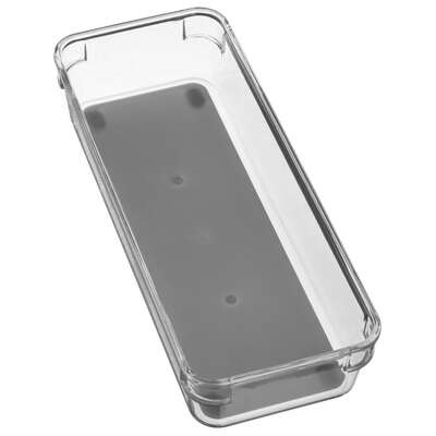 Lådinsats, Smal, TIDY SMART ORGANIZER, 23 x 9 x H 4,5 cm, Klar / Mörkgrå i gruppen Förvaring / Köksförvaring / Organisera köksskåp / Besticklådor hos SmartaSaker.se (41935)