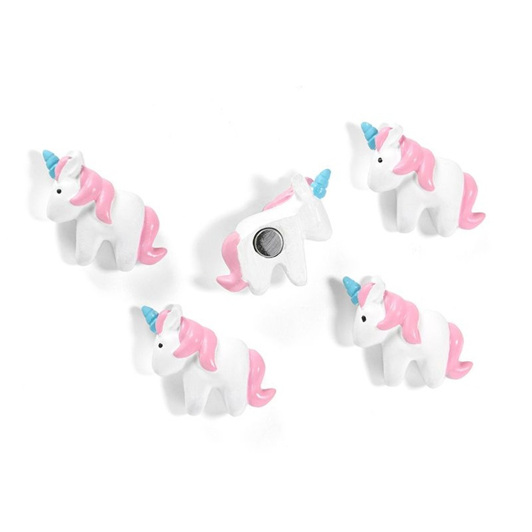 Magneter enhörningar, UNICORN 5 st, Vit / Rosa i gruppen Förvaring / Magneter och självhäftande hos SmartaSaker.se (41966)