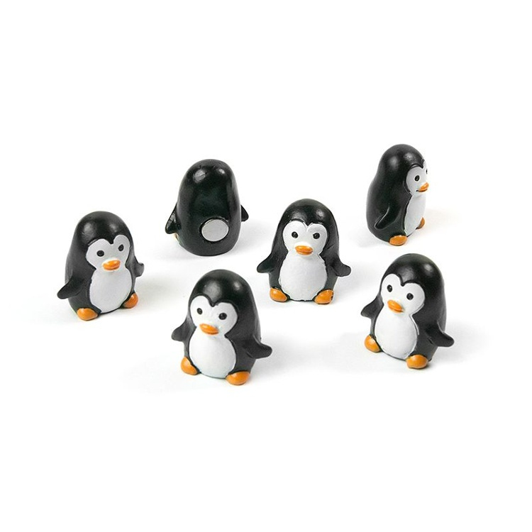 Magneter i form av pingviner, PINGU, 6 st, Svart / Vit i gruppen Förvaring / Magneter och självhäftande hos SmartaSaker.se (41976)