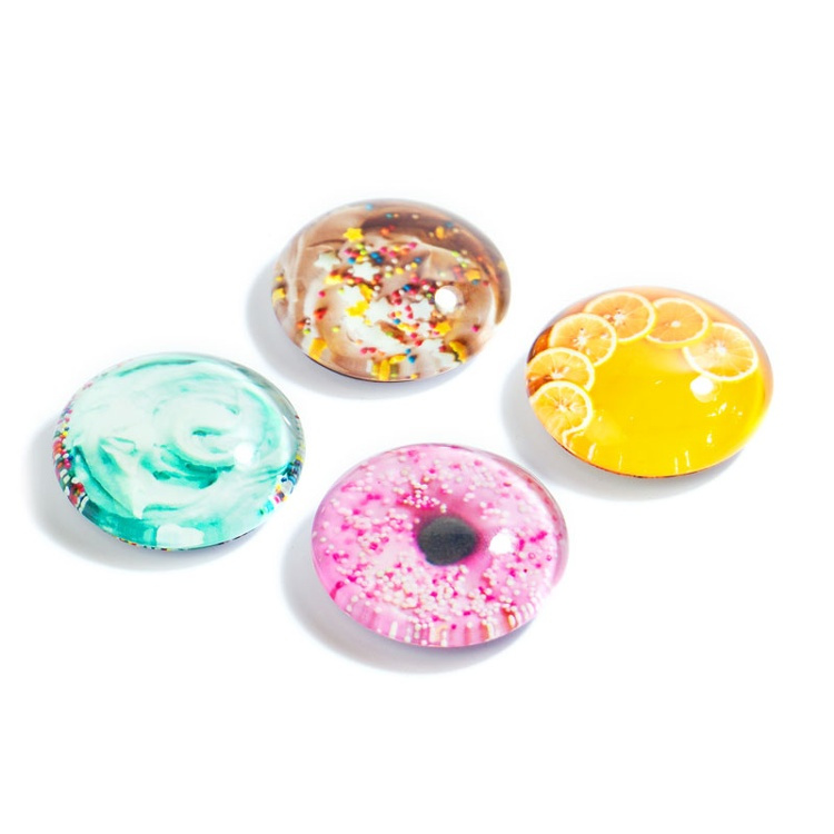 Magneter i glas, 4 st, SWEETS, Ã˜3,5 cm, Mix i gruppen Förvaring / Magneter och självhäftande hos SmartaSaker.se (41982)