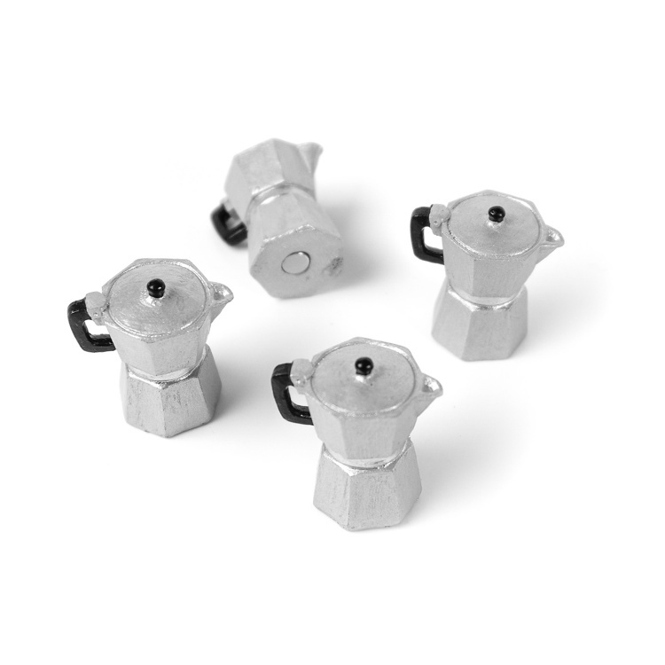 Magneter Mini Espresso-bryggare, 4 st, MOKA, Silver i gruppen Förvaring / Magneter och självhäftande hos SmartaSaker.se (41997)