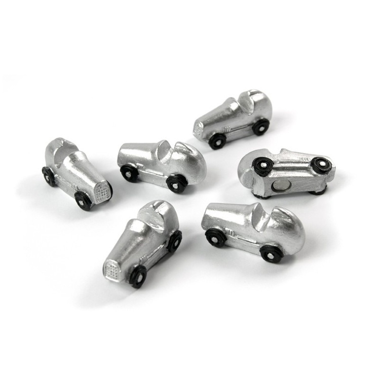 Magneter små bilar, 6 st, RACE CAR, Silver i gruppen Förvaring / Magneter och självhäftande hos SmartaSaker.se (42000)