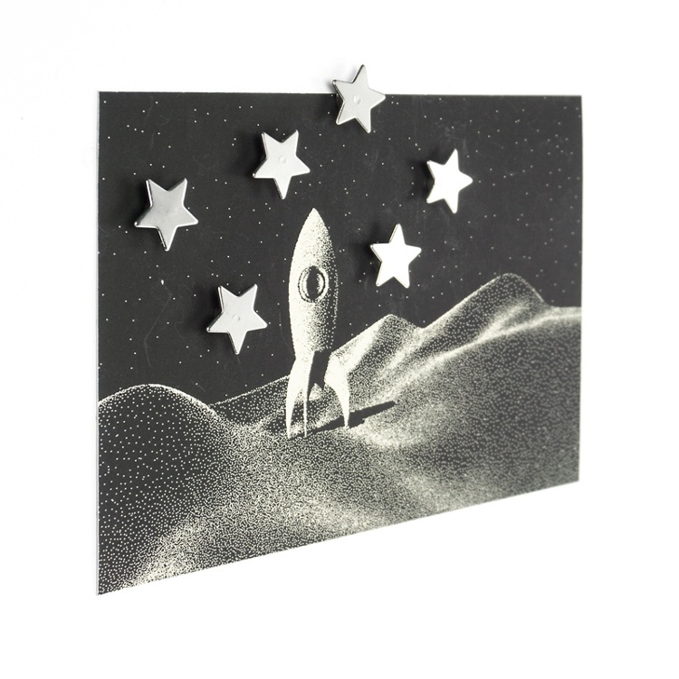 Magneter små stjärnor, 6 st, STAR, Ã˜ 1,5 cm, Silver i gruppen Förvaring / Magneter och självhäftande hos SmartaSaker.se (42001)