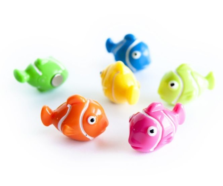 Magneter, Färgglada Fiskar, 6 st, NEMO, Blandade färger i gruppen Förvaring / Magneter och självhäftande hos SmartaSaker.se (42014)