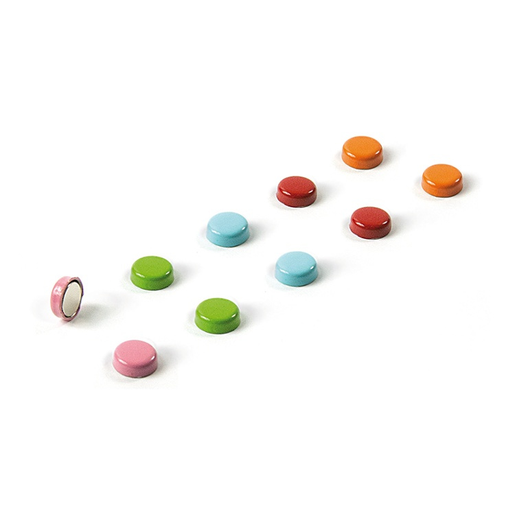 Magneter, mini, starka, 10 st, STEELY COLOR, Ø 0,6 x 0,3 cm, Olika färger i gruppen Förvaring / Magneter och självhäftande / Starka magneter hos SmartaSaker.se (42022)
