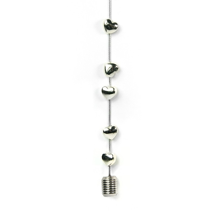 Magnetisk korthållare med 8 hjärt-magneter, Lodrät, SWEETHEART, H 150 cm, Silver i gruppen Förvaring hos SmartaSaker.se (42045)