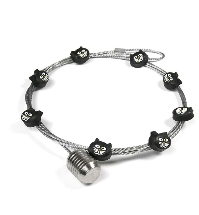 Magnetisk Korthållare med 8 katt-magneter, Lodrät, KITTY CAT WIRE, H 150 cm, Silver / Svart i gruppen Förvaring / Magneter och självhäftande / Magnetförvaring hos SmartaSaker.se (42046)