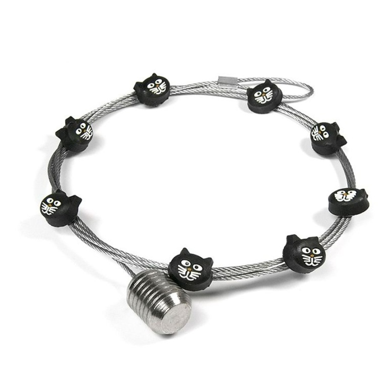 Magnetisk Korthållare med 8 katt-magneter, Lodrät, KITTY CAT WIRE, H 150 cm, Silver / Svart i gruppen Förvaring / Magneter och självhäftande hos SmartaSaker.se (42046)