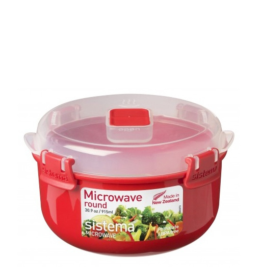 Matlåda för micron, MICROWAVE ROUND, Ø15,6 x H 9,5 cm, Röd i gruppen Förvaring / Köksförvaring / Matlådor / Plast hos SmartaSaker.se (42113)