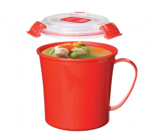Matlåda för soppa, 66 ml, MICROWAVE, 14 x 11 x H 12 cm, Röd i gruppen Förvaring / Köksförvaring / Matlådor / Plast hos SmartaSaker.se (42116)