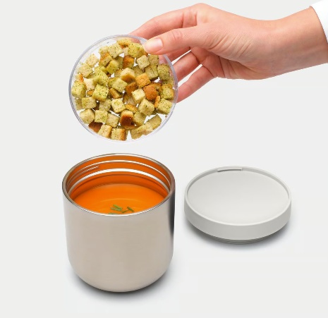 Matlåda i stål, 0,5 L, BRABANTIA MAKE & TAKE TERMOS, Ã˜ 11 x H 13,5 cm, Silver / Ljusgrå i gruppen Förvaring / Köksförvaring / Matlådor / Metall hos SmartaSaker.se (42117)