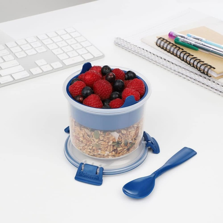 Matlåda uppdelad i fack, Med sked, 530 ml, BREAKFAST TO GO i gruppen Förvaring / Köksförvaring / Matlådor / SmartStore matlådor hos SmartaSaker.se (42134)