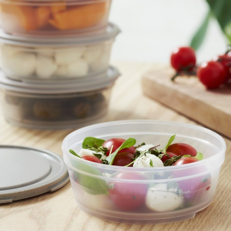 Matlåda, Rund, 0,3 L, SMARTSTORE SUSTAIN, Transparent / Earl grey i gruppen Förvaring / Köksförvaring / Matlådor / Matlådor i plast hos SmartaSaker.se (42137)