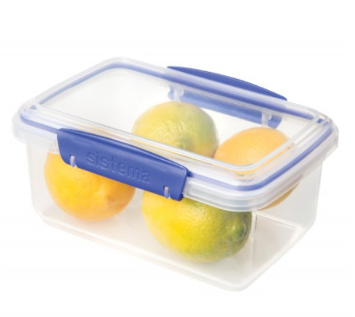 Matlåda, 1 L, KLIP IT, 17,5 x 12 x H 8 cm, Klar / Blå i gruppen Förvaring / Köksförvaring / Matlådor / Plast hos SmartaSaker.se (42144)