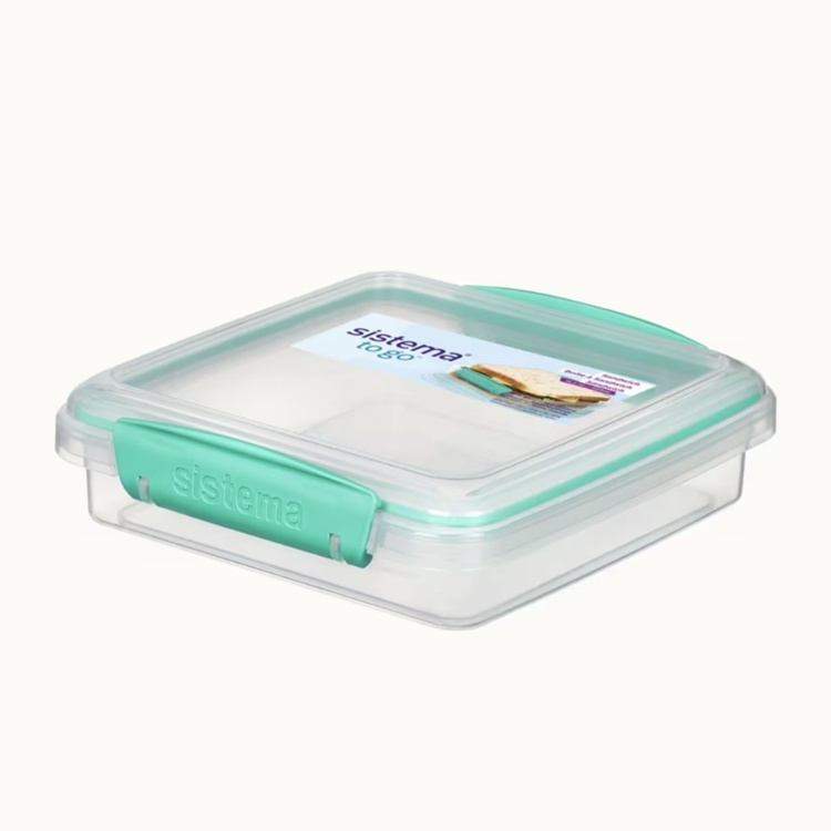 Matlåda, 450 ml, KLIP-IT SANDWICH, 15 x 15 x H 5 cm, Klar / Mint i gruppen Förvaring / Köksförvaring / Matlådor / Plast hos SmartaSaker.se (42160)