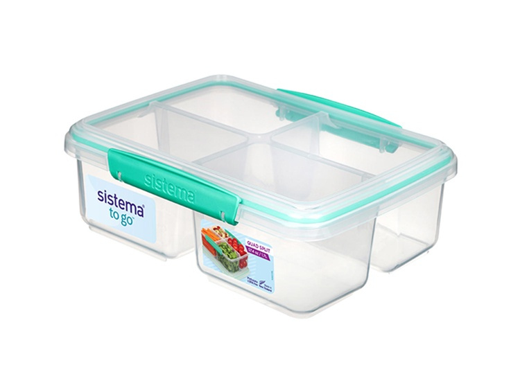 Matlåda, fyrdelad, 1,74 L, QUAD SPLIT TO GO, Klar /Mint i gruppen Förvaring / Köksförvaring / Matlådor / SmartStore matlådor hos SmartaSaker.se (42166)