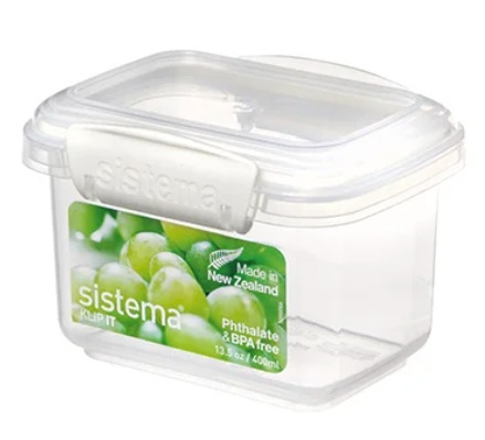 Matlåda, Liten, 400 ml, SISTEMA KLIP-IT WHITE, Transparent / Vit i gruppen Förvaring / Köksförvaring / Matlådor / Plast hos SmartaSaker.se (42169)