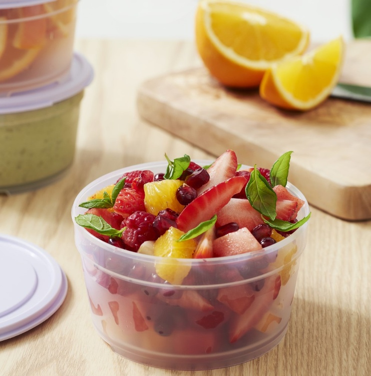 Matlåda, Rund, 0,45 L, SMARTSTORE FRESH, Transparent / Lila i gruppen Förvaring / Köksförvaring hos SmartaSaker.se (42177)