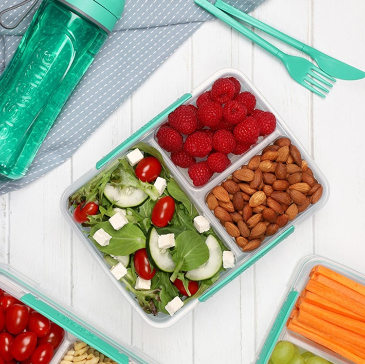 Matlåda, Tredelad, 0,82 liter, SISTEMA MULTI SPLIT TO GO, Klar / Mint i gruppen Förvaring / Köksförvaring / Matlådor / SmartStore matlådor hos SmartaSaker.se (42183)
