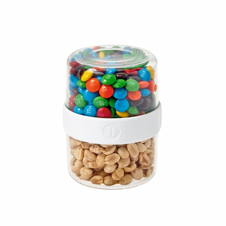Matlåda, Tvådelad, iD FRESH STACK N\' SNACK SMALL, Ã˜ 9,5 x H 12 cm, Klar / Vit i gruppen Förvaring / Köksförvaring / Matlådor / SmartStore matlådor hos SmartaSaker.se (42187)
