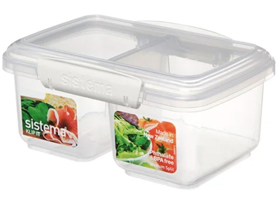 Matlåda, Tvådelad, 1 liter, KLIP IT WHITE SPLIT, Klar / Vit i gruppen Förvaring / Köksförvaring / Matlådor / Plast hos SmartaSaker.se (42189)