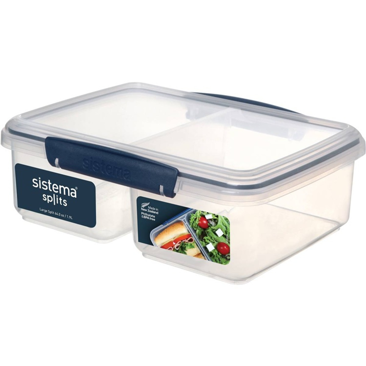 Matlåda, Tvådelad, 1,9 L, KLIP IT SPLIT LARGE, 18 x 23,5 x H 8 cm, Klar / Mörkblå i gruppen Förvaring / Köksförvaring / Matlådor / SmartStore matlådor hos SmartaSaker.se (42190)