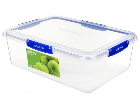 Matlåda, XXL, 7,5 L, KLIP IT PLUS RECTANGLE, 35,7 x 26 x H 11,7 cm, Klar / Blå i gruppen Förvaring / Köksförvaring / Förvaringslådor och burkar / Sistema hos SmartaSaker.se (42194)
