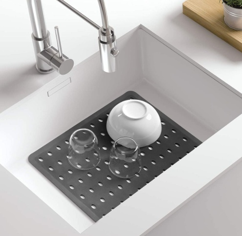 Matta för diskhon, Gummi, LARGE SINK MAT, 41x 32 cm, Mörkgrå i gruppen Förvaring / Köksförvaring / Diskställ och diskbänk hos SmartaSaker.se (42213)