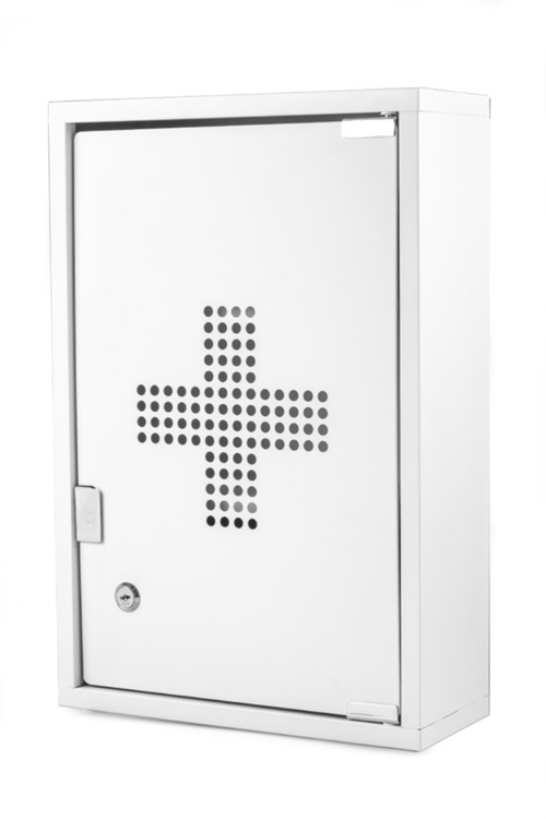 Medicinskåp med i metall, låsbart, CURE, 30 x 12 x H 45 cm, Vitt i gruppen Förvaring / Badrumsförvaring hos SmartaSaker.se (42220)