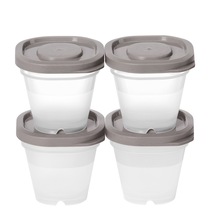 Miniburkar för dressing, 4 st, SMARTSTORE SUSTAIN, Transparent / Earl grey i gruppen Förvaring / Köksförvaring / Matlådor / SmartStore matlådor hos SmartaSaker.se (42243)