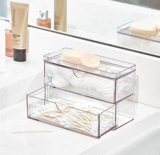 Minibyrå för badrumsskåpet, THE HOME EDIT MINI 2-DRAWER ORGANIZER , 17,8 x 8,3 x H 11,4 cm, Klar i gruppen Förvaring / Badrumsförvaring hos SmartaSaker.se (42247)