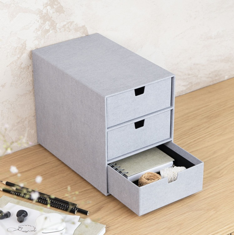Minibyrå, Liten, BIGSO INGRID CANVAS, 25,5 x 16 x H 20,5 cm i gruppen Förvaring / Förvaringslådor / BigSo förvaringslådor hos SmartaSaker.se (42265)