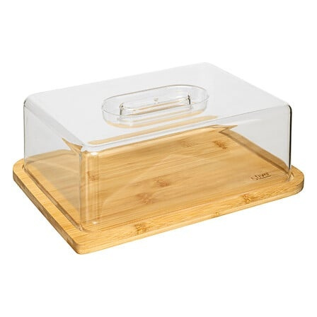 Ostkupa, Bambubricka, BOÎTE Ã FROMAGE, 26 x 20 x H7,5 cm, Klar / Natur i gruppen Förvaring / Köksförvaring / Kylskåpsförvaring hos SmartaSaker.se (42318)